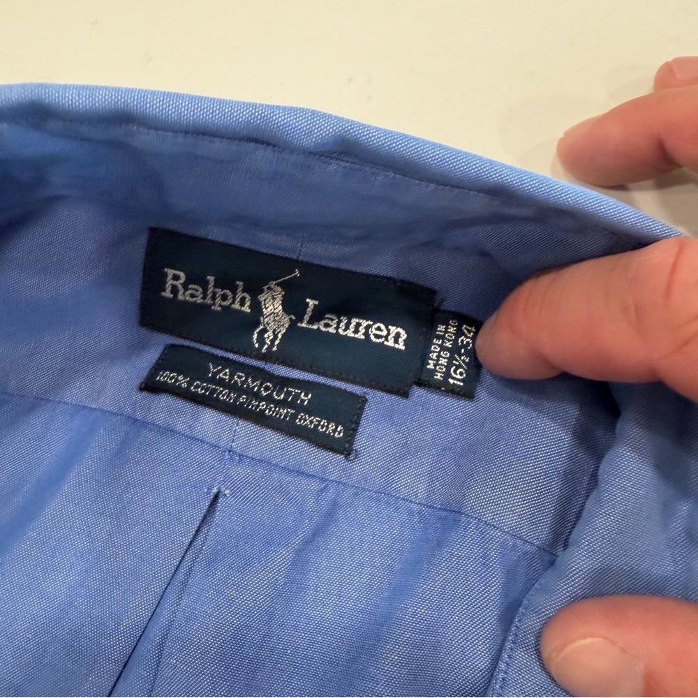 Polo Ralph Lauren Men’s Yarmouth Blue Button Down Shirt Large - Picture 5 of 7